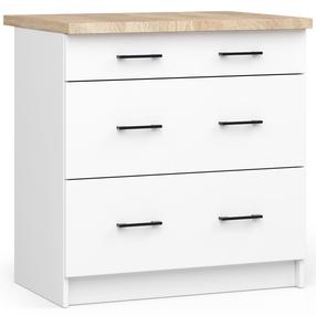 Apatinė virtuvinė spintelė Akord Oliwia, ąžuolo/balta, 46 cm x 80 cm x 85 cm