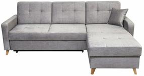 Kampinė sofa - lova Lars, pilka sp., dešininė, 223 x 161 cm x 83 cm