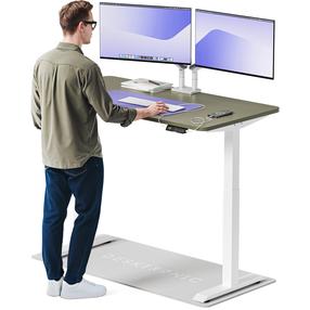 Kompiuterio stalas reguliuojamo aukščio Desktronic HomeOne, 140 cm x 70 cm, 72 - 122 cm, balta sp./žalia sp.