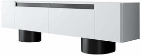 TV skapītis Kalune Design Bohem, balts krās./melns krās., 30 cm x 180 cm x 50 cm