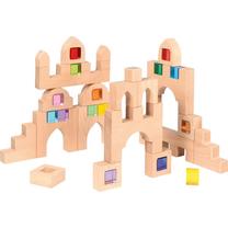 Medinės kaladėlės, dėlionė Castle Building Blocks, 37 vnt.
