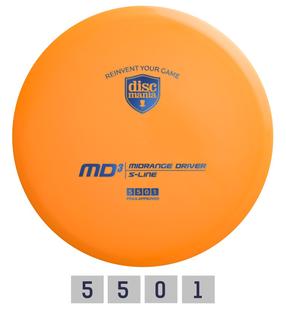 Discgolfi ketas Discmania S-line MD3, 21 cm x 21 cm, oranž v.