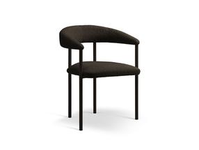 Kėdžių rinkinys Cosmopolitan Design Lea Boucle, matinė, ruda sp./juoda sp., 53.5 cm x 56.5 cm x 74 cm, 2 vnt.