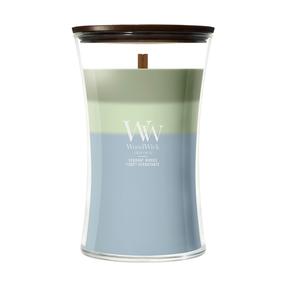 Свеча, ароматическая WoodWick Verdant Woods, 90 - 140 час, 609 г, синий цв./зеленый цв.