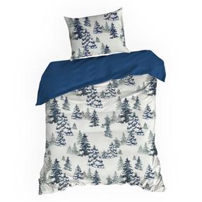 Kalėdinis patalynės užvalkalų komplektas Natal, mėlynas/baltas, 140 x 200 cm