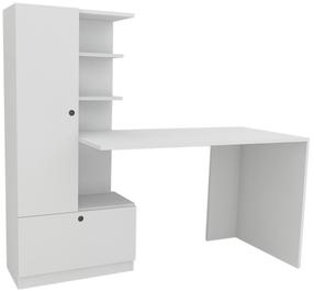 Rašomasis stalas su spintele Kalune Design Domingos, 149.5 cm x 61.8 cm, 120 cm, balta sp.