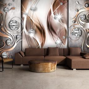 Fototapeet Artgeist Brown And Diamonds MNEW011455SAM, 105 cm x 105 cm