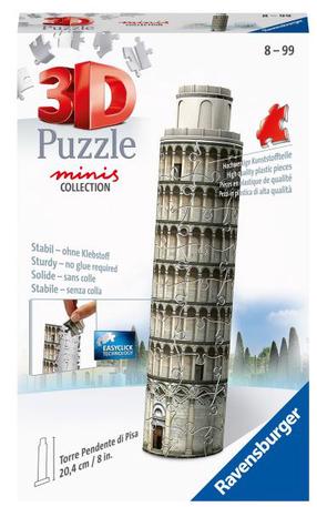 3D puzle Ravensburger Leaning Tower of Pisa 11247, 9.2 cm x 9.2 cm, 216 gab., daudzkrāsaina