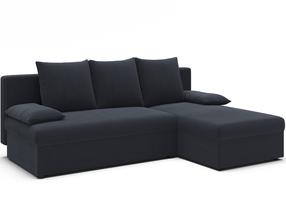 Kampinė sofa - lova Gino Jarell 06, tamsiai pilka sp., dešininė, 146 x 206 cm x 90 cm