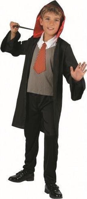 Kostīms bērniem, vednis GoDan Wizard, melna krās./oranža krās./pelēka krās., 110-120 cm