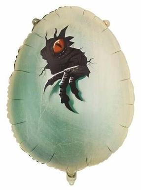 Balionas ovalūs PartyDeco Jurassic World Dinosaur Egg, juoda sp./žalia sp.