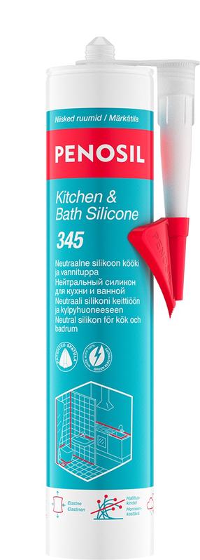 Силикон Penosil 345 Kitchen & Bath, 0.3 л, прозрачный цв.
