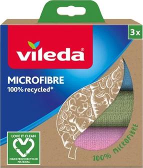 Lupatiņa, universāli Vileda Mikrofibre, zila krās./zaļa krās./rozā krās., mikrošķiedras/pet, 3 gab.