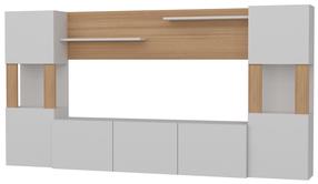 Svetainės baldų komplektas Kalune Design Lore, vidaus, balta sp./medžio sp.