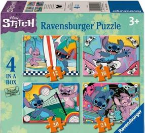 Puzle 4in1 Ravensburger Disney Stitch 04106, 14 cm x 19 cm, 72 gab., daudzkrāsaina