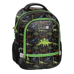 Kooli seljakott Paso Dino PP26DR-260, must v./roheline v., 38 cm x 28 cm x 15 cm