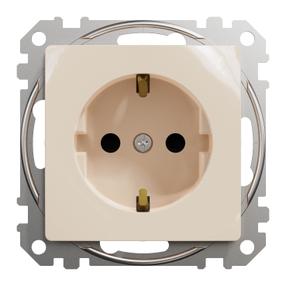 Розетка Schneider Electric Sedna Design SDD112022, c заземлением, бежевый цв.