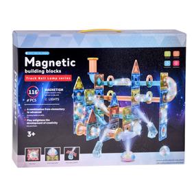 Magnētiskais konstruktors Track Ball Lamp ZA5894, 116 gab., daudzkrāsaina