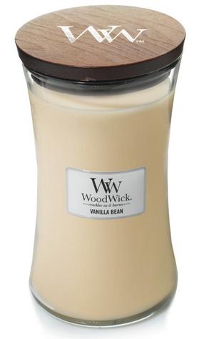 Svece, aromātiskā WoodWick Vanilla Bean, 120 h, 609.5 g
