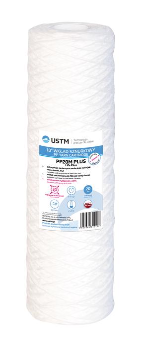 Filtravimo kasetė polipropileno siūlų USTM PP20M PLUS, polipropilenas, 10", 20 mikronų