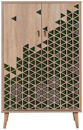 Skapītis Kalune Design Multibox 121, brūna krās./zaļa krās., 36 cm x 80 cm x 127 cm