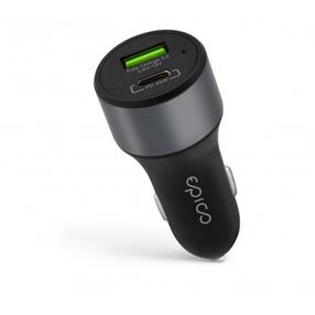 Auto laadija Epico 45W PD CAR, USB-C/USB-A, hall v., 45 W