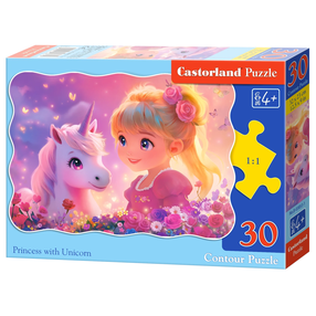 Puzle Castorland Princess With Unicorn 03853, 23 cm x 32 cm, 30 gab., daudzkrāsaina
