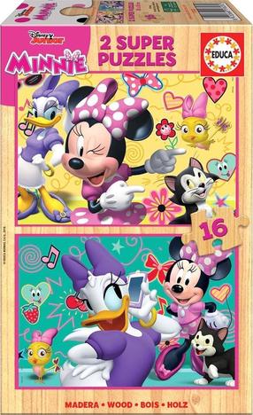 Деревянный 3D пазл Educa Minnie Happy Helpers 17623, 18 см x 26 см, 32 шт.