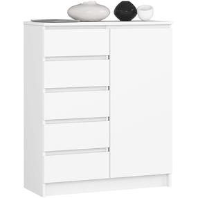 Komoda Akord Furniture Factory K80, balta sp., 97 cm x 80.4 cm x 35 cm