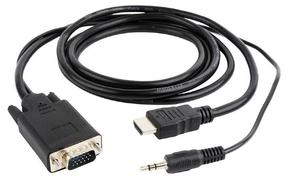 Laidas Gembird HDMI / VGA / 3.5mm HDMI / USB, 3.5 mm, 3 m, juoda sp.