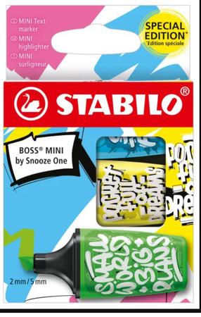 Текстовый маркер Stabilo Boss Mini 107/03-61, 2 - 5 мм, синий цв./желтый цв./зеленый цв., 3 шт.
