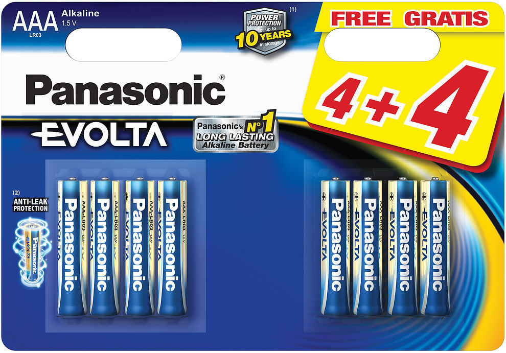 Patarei Panasonic 27634, AAA, 1.5 V, 8 tk