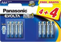 Elementai PANASONIC EVOLTA AAA/LR03, 1.5V, 4+4