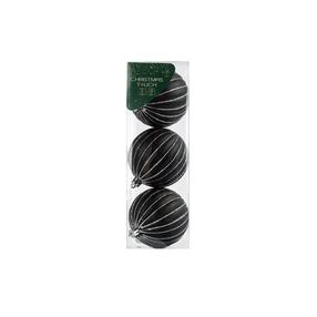 Eglutės žaisliukų rinkinys Christmas Touch SYQB3-0123103, juoda sp., 8 cm, plastikas, 3 vnt.
