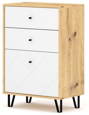 Spintelė Bilbao BL18, ąžuolo sp./balta sp., 40 cm x 63.4 cm x 95.5 cm