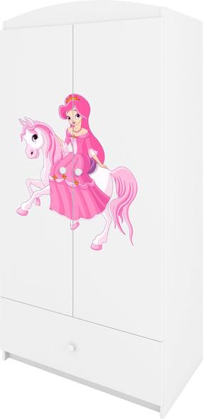 Vaikiška spinta Kocot Kids Babydreams Princess On Horse, balta sp., 90 cm x 52 cm x 175.5 cm