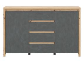 Komoda Larios, ąžuolo sp./pilka sp., 91 cm x 143 cm x 40 cm