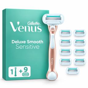 Skutimosi rinkinys Gillette Venus Deluxe Smooth Sensitive Rosegold, 9 vnt