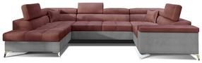 Kampinė sofa Thiago Monolith 63, Monolith 84, rožinė sp., kairinė, 350 x 202 cm x 90 cm