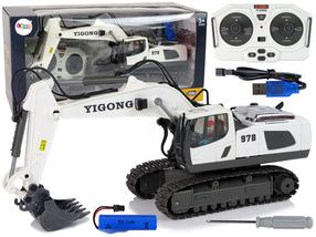 Raadiojuhitav ekskavaator Lean Toys 12570, valge v./must v.