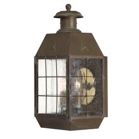 Āra sienas lampa Quintiesse Nantucket, 60W, E27, IP44, misiņa krās., 16.7 cm x 42.6 cm