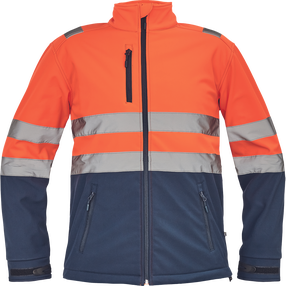 Darbinis švarkas vyrams Cerva Granada HV, oranžinė sp./tamsiai mėlyna sp., 3XL dydis