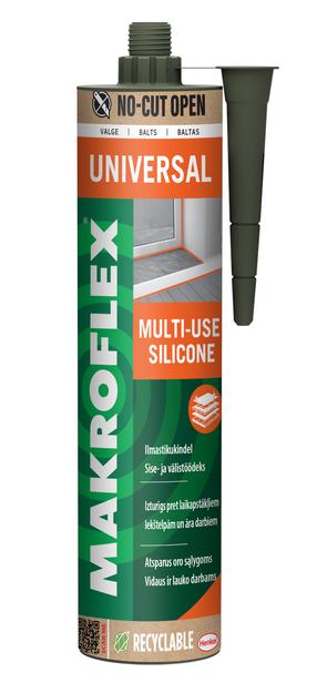 Statybinis hermetikas Makroflex Universal Silicone, 0.28 l, balta sp.