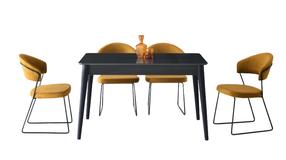 Valgomojo stalas išskleidžiamas Kalune Design Lotus 1122, pilka sp., 130 - 165 cm x 80 cm x 75 cm