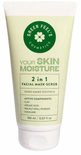 Veido kaukė, šveitiklis Green Feel's Your Skin 2 in 1, 150 ml