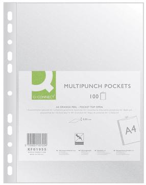Kabatiņas Q-Connect Multipunch 11KF01955, A4, 100 gab. Caurspīdīga krās.