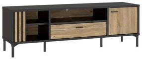 TV-laud Forte Joakimis, tamm v./must v., 41.5 cm x 159.5 cm x 51 cm