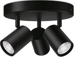 Nutivalgustus kohtvalgusti WiZ Imageo Round, GU10, 2200 - 6500 °K, 3 x 5 W, must v. / valge v.