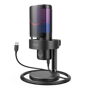 Kondensatora mikrofons Fifine A9 RGB, melna krās./pelēka krās.