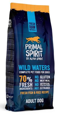 Sausas šunų maistas Alpha Spirit Wild Waters Adult, žuvis/ryžiai, 12 kg